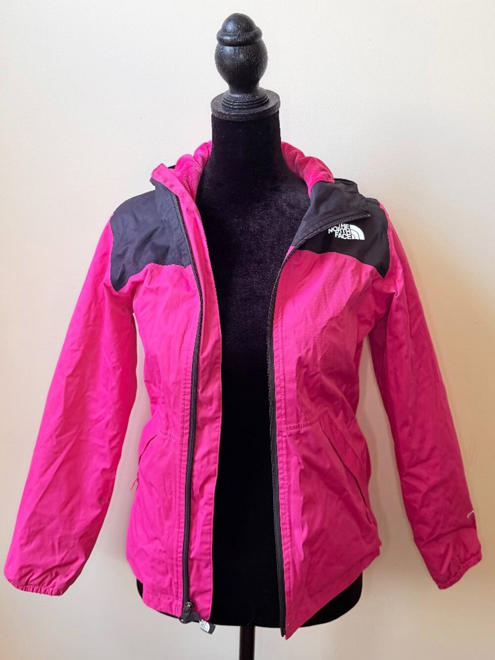 The North Face Sherpa Fleece Jacket Youth 10-12 Black Pink Cozy Winter Warm